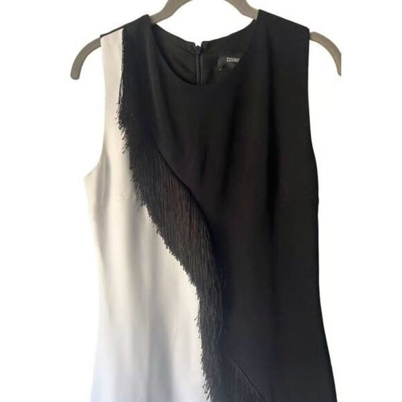 Cushnie et Ochs Nisa Fringe Dress Black White Shift Mini Sz 4 - Picture 6 of 9